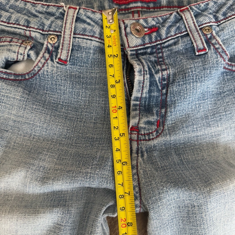 Lei Jeans Y2K Bootcut Light Wash Denim Jeans with Red floral logo size 7 - Picture 8 of 15